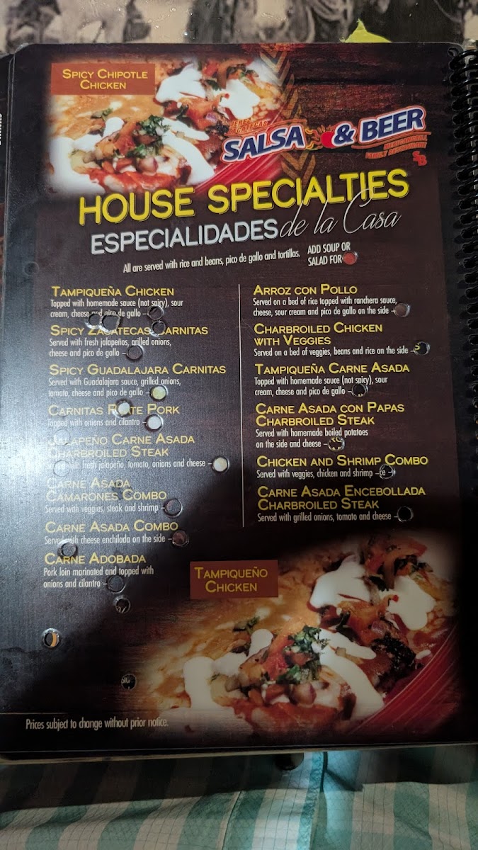 Salsa & Beer Menu - Image 2